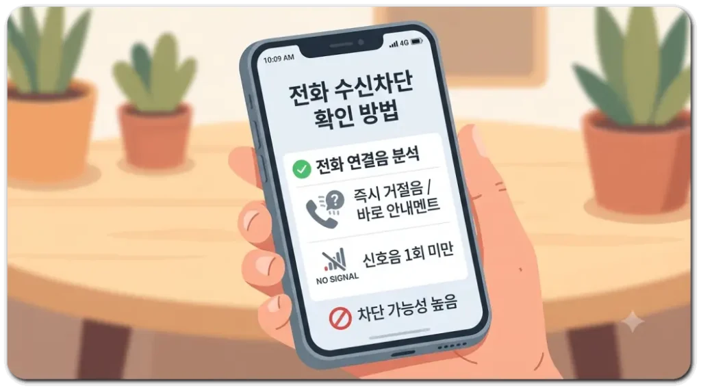 전화-수신차단-멘트-울리는-휴대폰