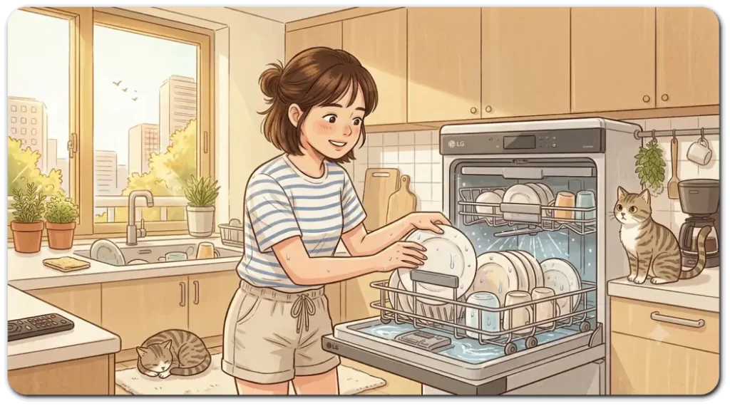 식기세척기-이용하여-설거지가-편리한-가정