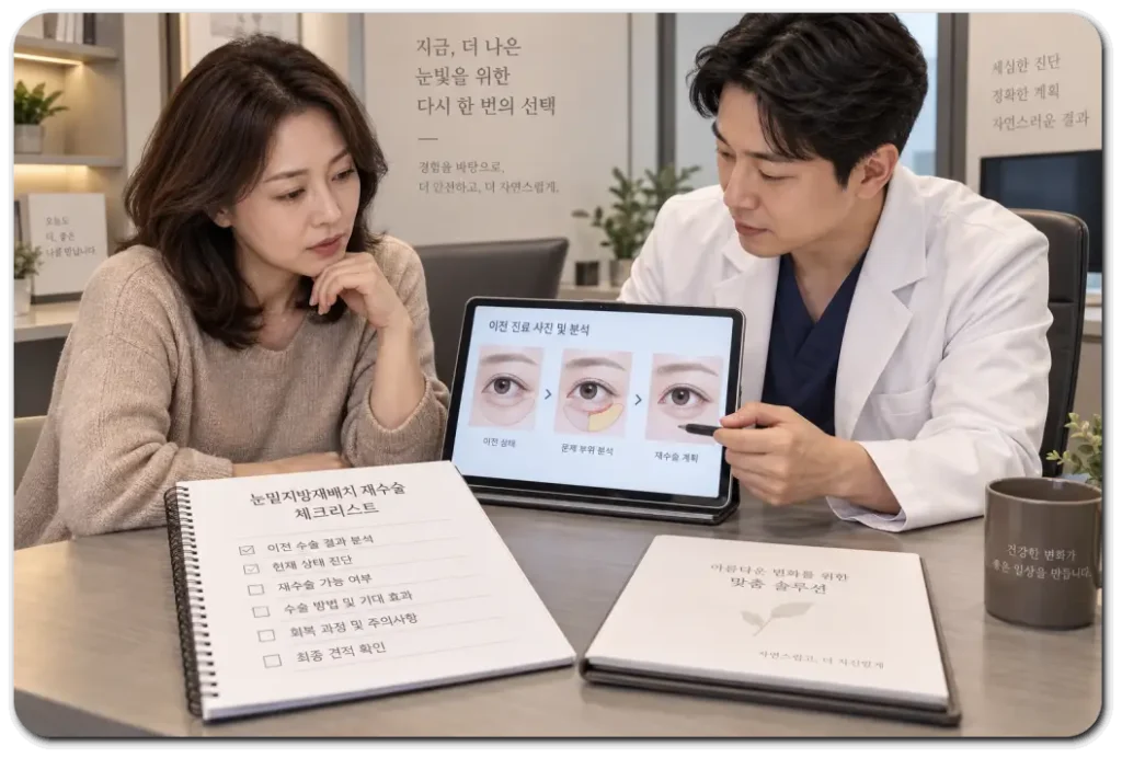 눈밑지방재배치-재수술-상담과-견적-확인